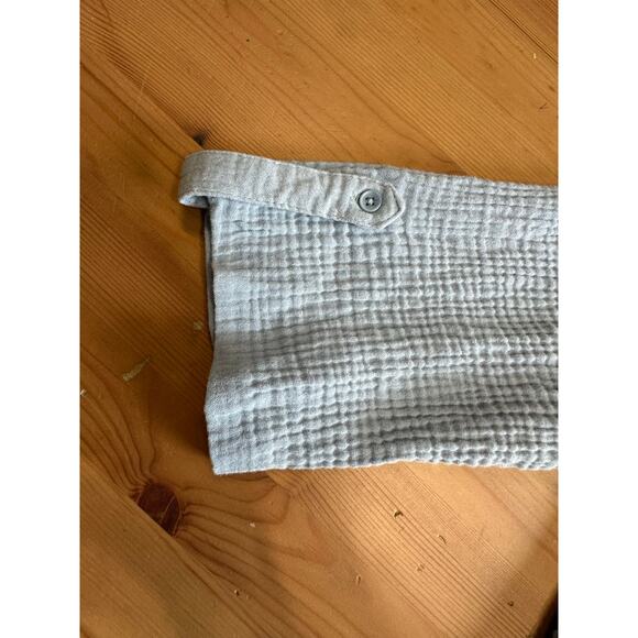 Ann Klein Gauzy Cotton Button Up Top Women Large Beach Summer Comfy Loose Trip - Picture 13 of 16